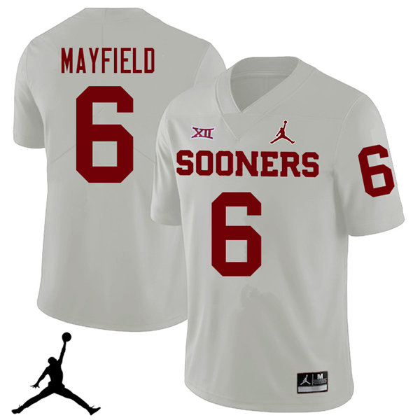 Oklahoma Sooners #6 Baker Mayfield 2018 College Football Jerseys Sale-White